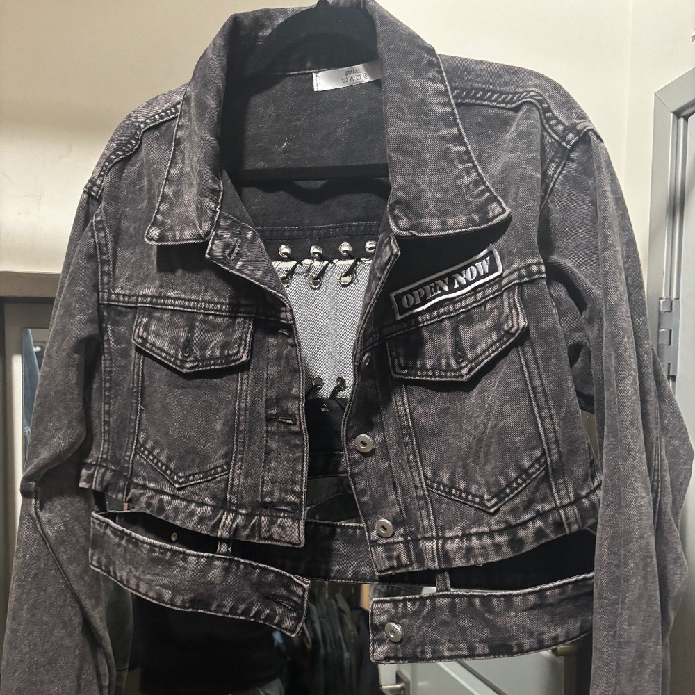 Limited edition black shorty denim jacket made in LA